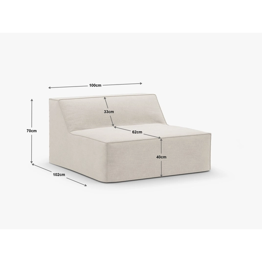 Modul Armless, "Jodie", 1 Seat, 100x102x70, Light Green