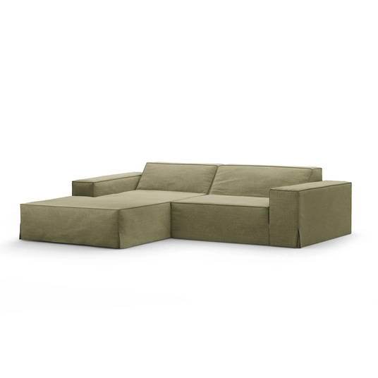Modular Left Corner Sofa, "Jodie", 3 Seats, 224x166x70, Light Green