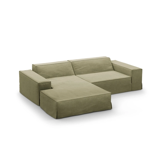 Modular Left Corner Sofa, "Jodie", 3 Seats, 224x166x70, Light Green