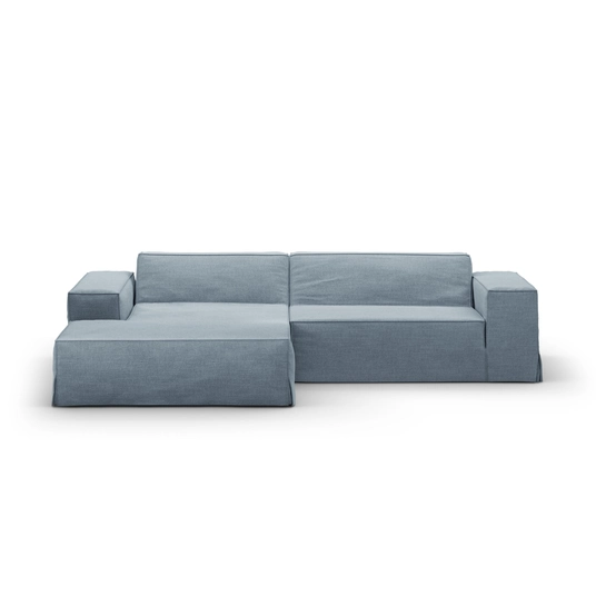 Modular Left Corner Sofa, "Jodie", 3 Seats, 224x166x70, Muted Blue