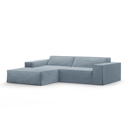 Modular Left Corner Sofa, "Jodie", 3 Seats, 224x166x70, Muted Blue