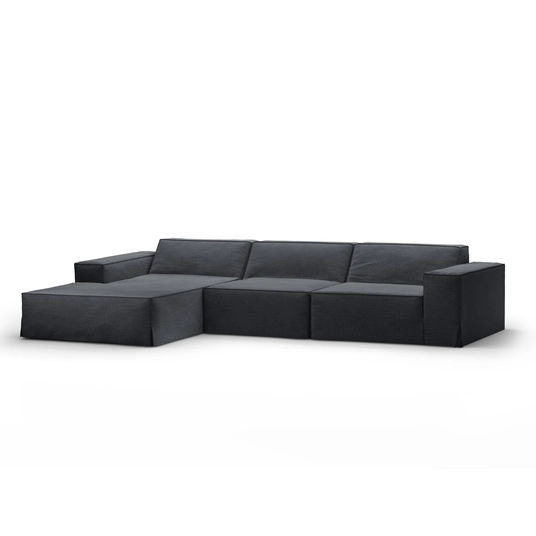 Modular Left Corner Sofa, "Jodie", 4 Seats, 284x166x70, Grey And Blue