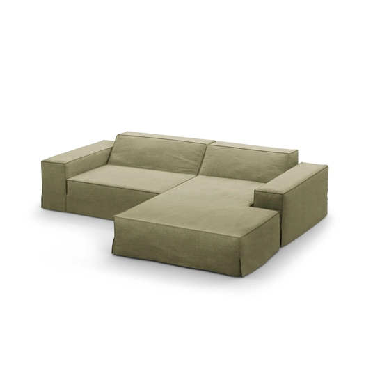 Modular Right Corner Sofa, "Jodie", 3 Seats, 224x166x70, Light Green