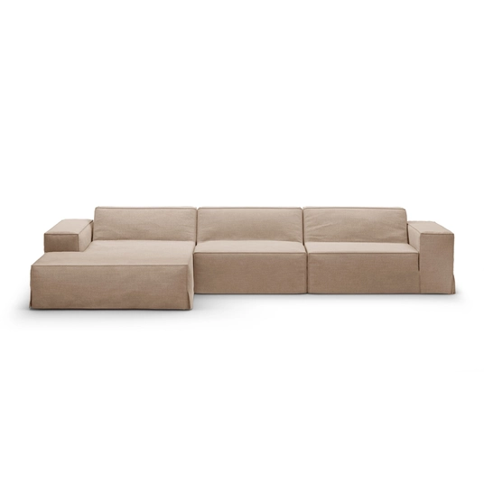 Modular Left Corner Sofa, "Jodie", 4 Seats, 284x166x70, Sand
