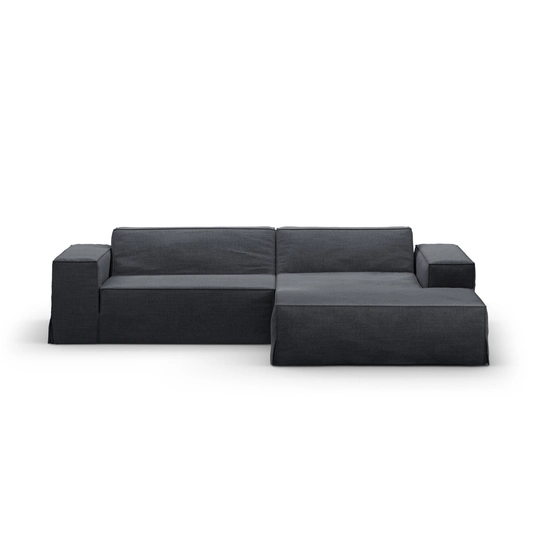 Modular Right Corner Sofa, "Jodie", 3 Seats, 224x166x70, Grey And Blue