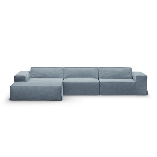 Modular Left Corner Sofa, "Jodie", 4 Seats, 284x166x70, Muted Blue