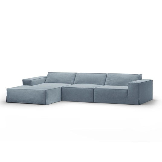 Modular Left Corner Sofa, "Jodie", 4 Seats, 284x166x70, Muted Blue