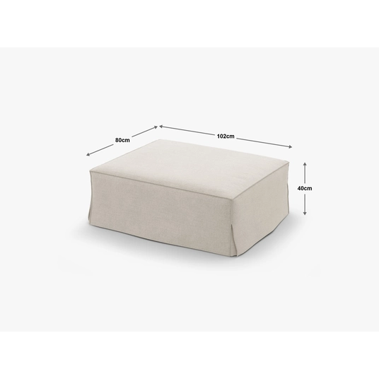 Pouf, "Jodie", 1 Seat, 102x80x40, Muted Blue