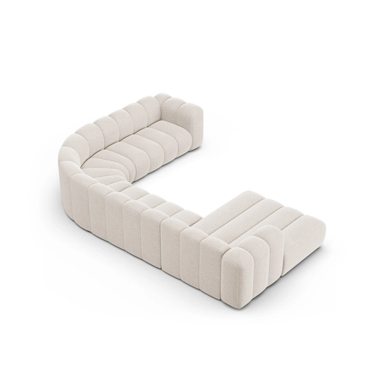 Modular Panoramic Right Corner Sofa, "Lupine", 6 Seats, 370x280x70, Light Beige