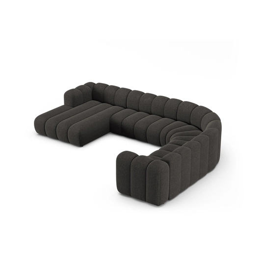 Modular Panoramic Right Corner Sofa, "Lupine", 6 Seats, 370x280x70, Dark Grey