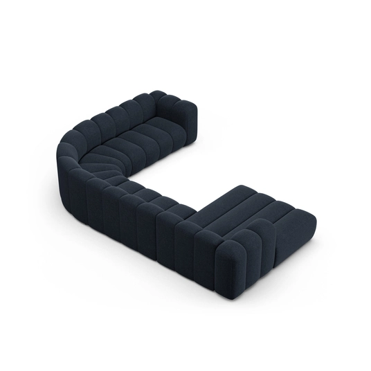 Modular Panoramic Right Corner Sofa, "Lupine", 6 Seats, 370x280x70, Navy Blue