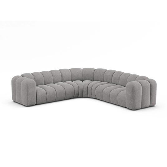 Modular Symmetrical Corner Sofa, "Lupine", 6 Seats, 280x280x70, Light Grey