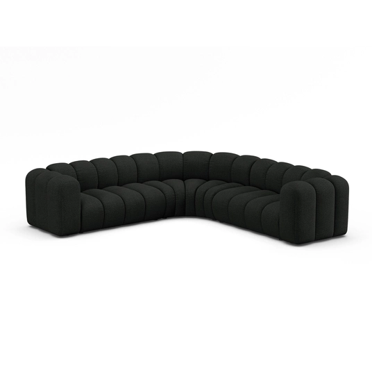 Modular Symmetrical Corner Sofa, "Lupine", 6 Seats, 280x280x70, Black