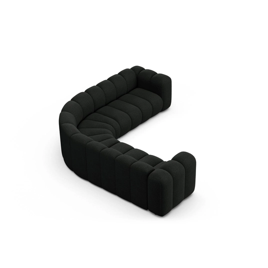 Modular Symmetrical Corner Sofa, "Lupine", 6 Seats, 280x280x70, Black