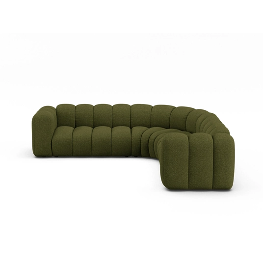 Modular Symmetrical Corner Sofa, "Lupine", 6 Seats, 280x280x70, Dark Olive Green