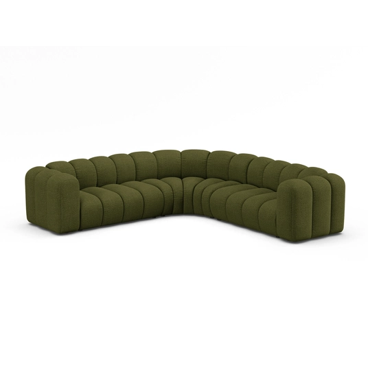 Modular Symmetrical Corner Sofa, "Lupine", 6 Seats, 280x280x70, Dark Olive Green