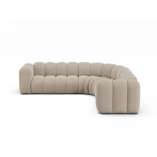 Modular Symmetrical Corner Sofa, "Lupine", 6 Seats, 280x280x70, Dark Beige