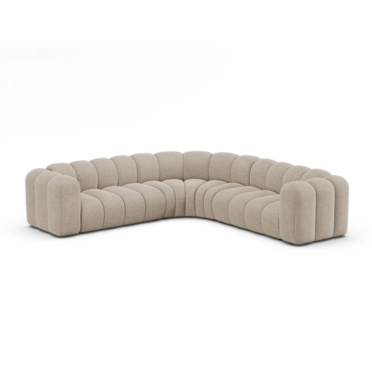Modular Symmetrical Corner Sofa, "Lupine", 6 Seats, 280x280x70, Dark Beige
