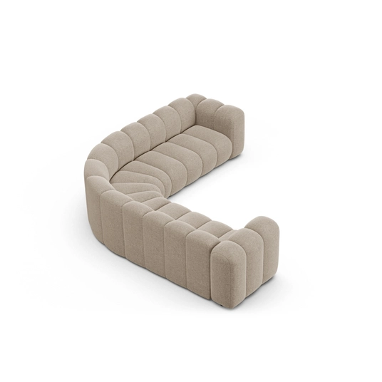 Modular Symmetrical Corner Sofa, "Lupine", 6 Seats, 280x280x70, Dark Beige