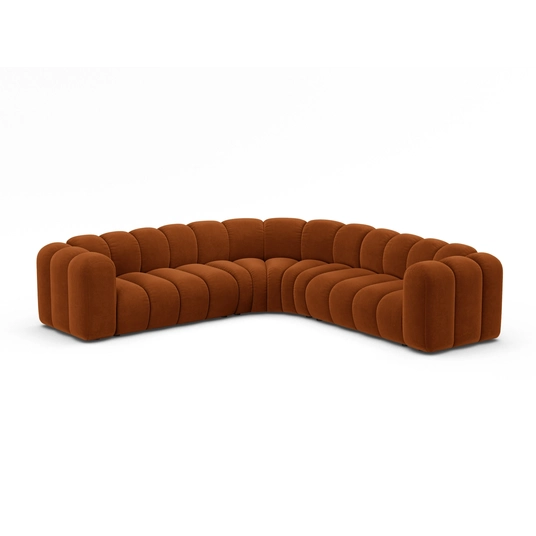 Modular Symmetrical Corner Sofa, "Lupine", 6 Seats, 280x280x70, Terracotta