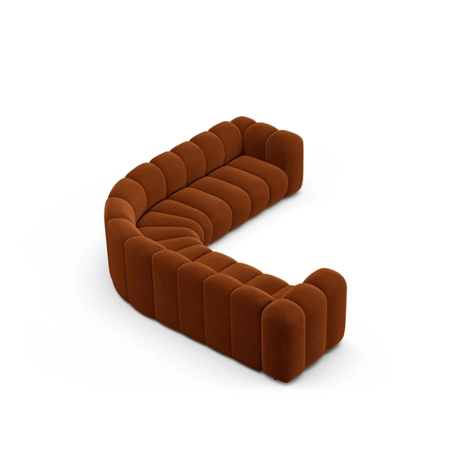 Modular Symmetrical Corner Sofa, "Lupine", 6 Seats, 280x280x70, Terracotta