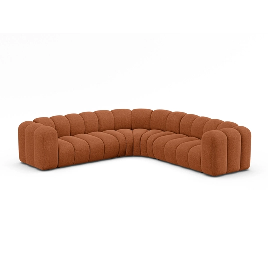 Modular Symmetrical Corner Sofa, "Lupine", 6 Seats, 280x280x70, Brick