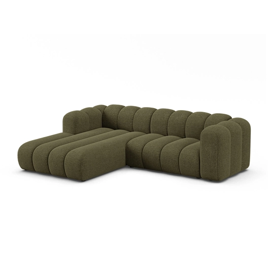 Modular Left Corner Sofa, "Lupine", 4 Seats, 260x177x70, Green