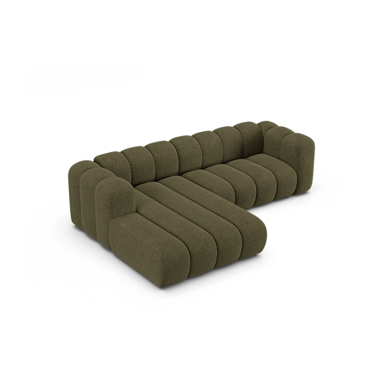 Modular Left Corner Sofa, "Lupine", 4 Seats, 260x177x70, Green