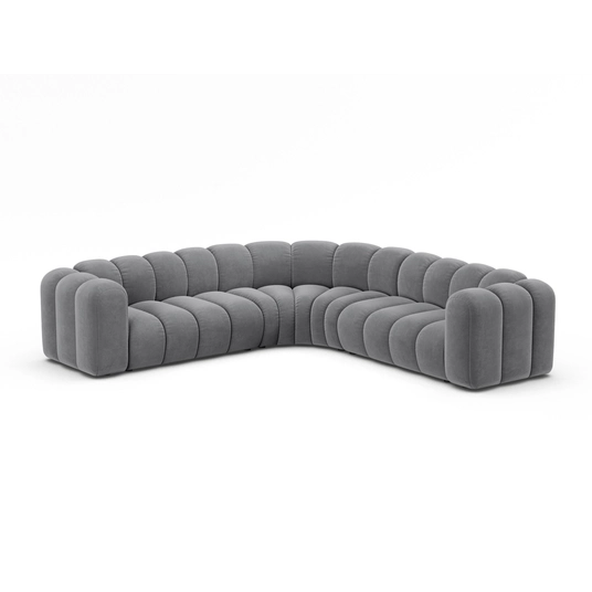 Modular Symmetrical Corner Sofa, "Lupine", 6 Seats, 280x280x70, Grey