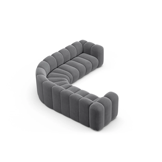 Modular Symmetrical Corner Sofa, "Lupine", 6 Seats, 280x280x70, Grey