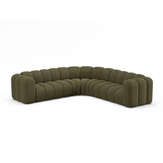 Modular Symmetrical Corner Sofa, "Lupine", 6 Seats, 280x280x70, Green
