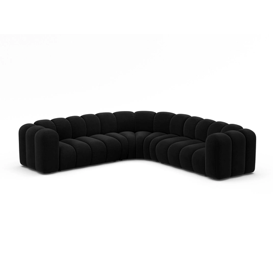 Modular Symmetrical Corner Sofa, "Lupine", 6 Seats, 280x280x70, Black