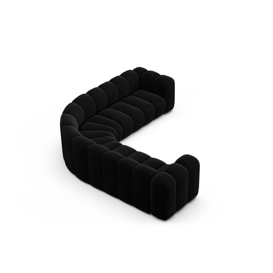Modular Symmetrical Corner Sofa, "Lupine", 6 Seats, 280x280x70, Black