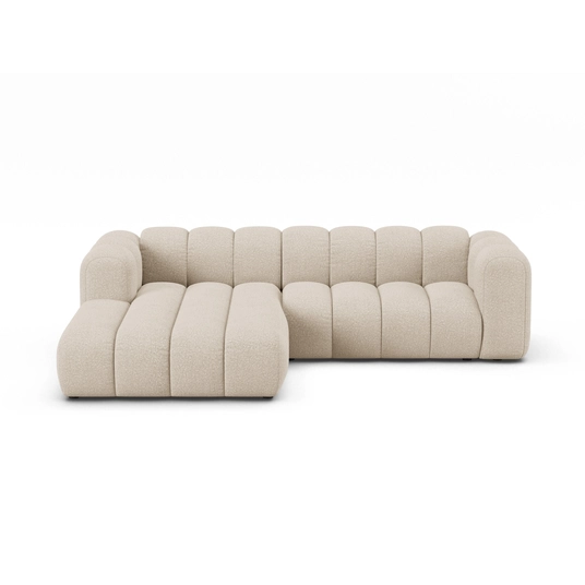 Boucle Modular Left Corner Sofa, "Lupine", 4 Seats, 260x177x70, Beige