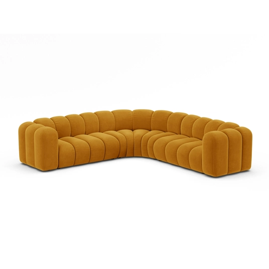 Modular Symmetrical Corner Sofa, "Lupine", 6 Seats, 280x280x70, Yellow