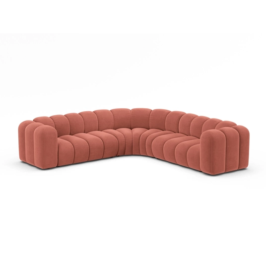 Modular Symmetrical Corner Sofa, "Lupine", 6 Seats, 280x280x70, Coral