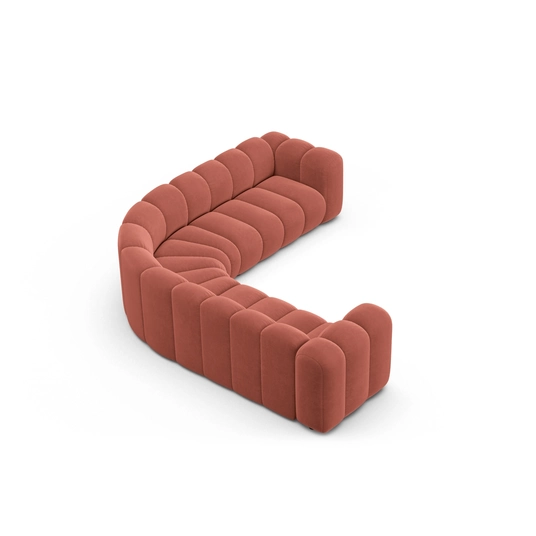 Modular Symmetrical Corner Sofa, "Lupine", 6 Seats, 280x280x70, Coral