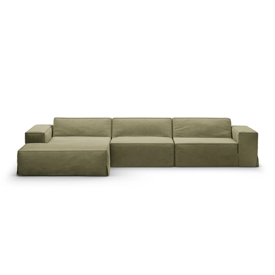 Cover for left corner sofa, "Jodie", 284x166x1, Light Green