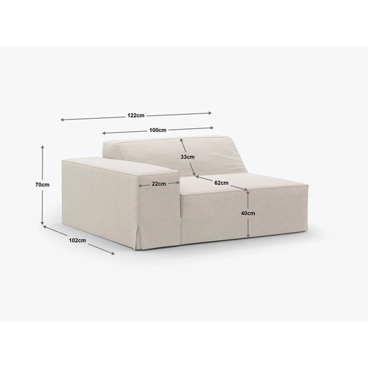 Modul Right, "Jodie", 1 Seat, 102x122x70, Beige