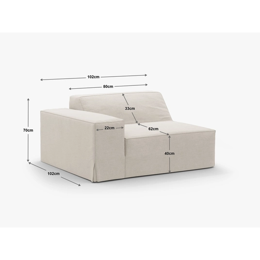 Modul Right, "Jodie", 1 Seat, 102x102x70, Beige