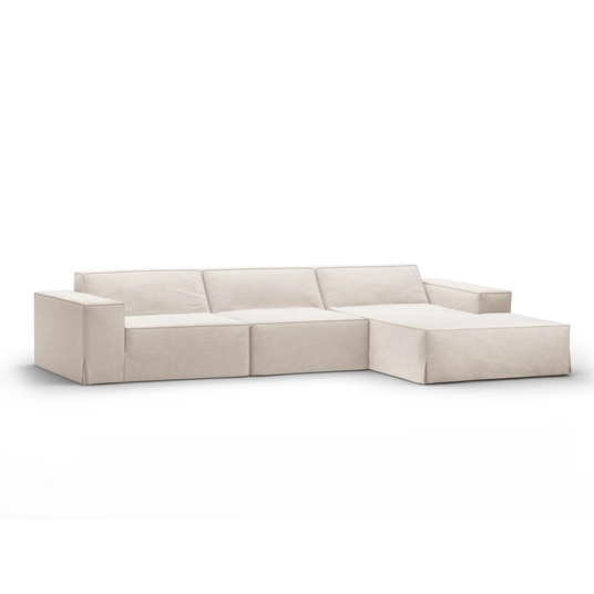 Modular Right Corner Sofa, "Jodie", 4 Seats, 284x166x70, Beige