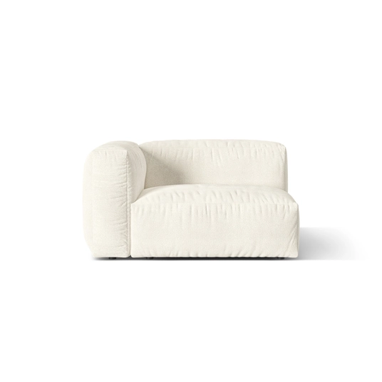 Boucle Modul Left, "Martina", 1 Seat, 120x106x75, Ivory