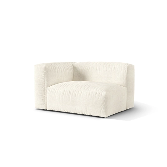 Boucle Modul Left, "Martina", 1 Seat, 120x106x75, Ivory