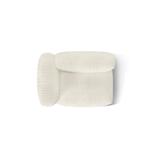 Boucle Modul Left, "Martina", 1 Seat, 120x106x75, Ivory