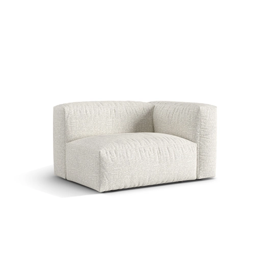 Boucle Modul Right, "Martina", 1 Seat, 120x106x75, Grey Beige Melange