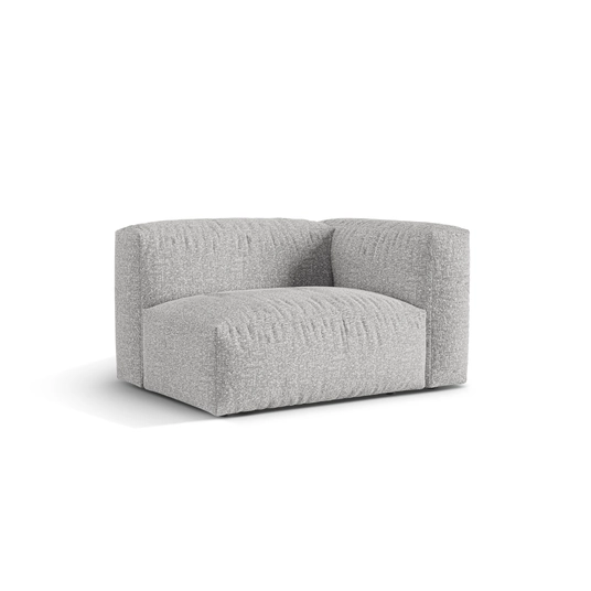 Boucle Modul Right, "Martina", 1 Seat, 120x106x75, Silver