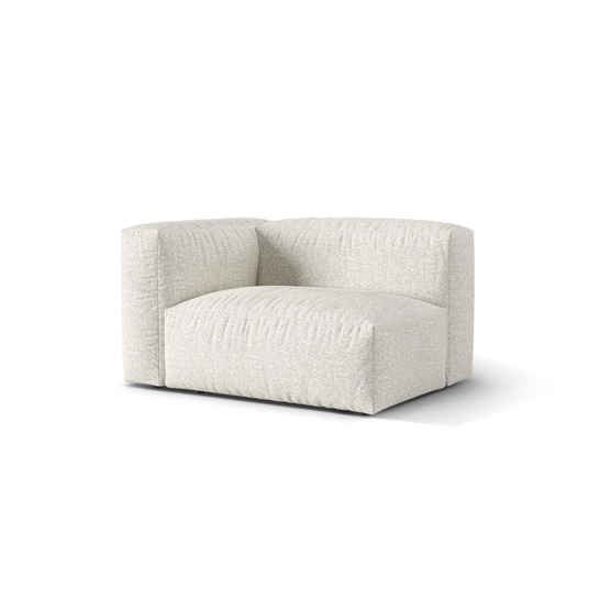 Boucle Modul Left, "Martina", 1 Seat, 120x106x75, Grey Beige Melange