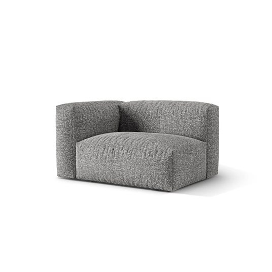 Boucle Modul Left, "Martina", 1 Seat, 120x106x75, Graphite