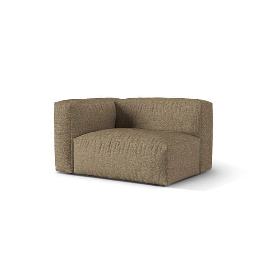 Boucle Modul Left, "Martina", 1 Seat, 120x106x75, Cappuccino