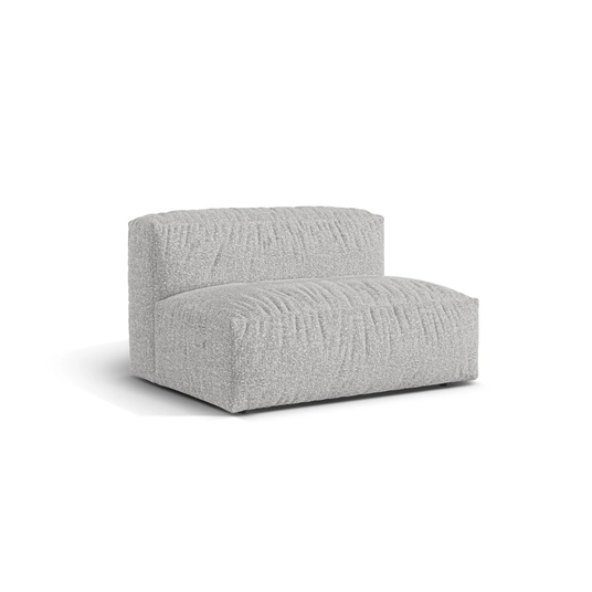 Boucle Modul Armless, "Martina", 1 Seat, 132x106x75, Silver